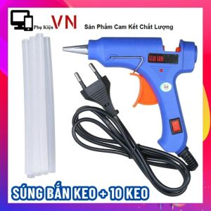 Bộ Súng Bắn Keo Và 10 Keo Nến Silicon 20W/60W - Máy Bắn Keo Silicon - Sửa Chữa Gia Đình Làm Đồ Hand Made Tiện Lợi