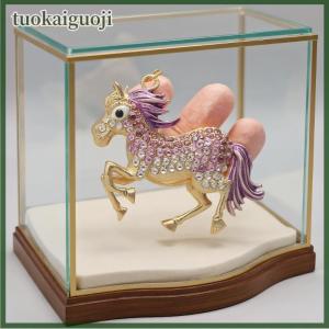 tuokaiguoji พวงกุญแจม้าคริสตัลพลอยเทียมน่ารักพวงกุญแจสร้างสรรค์ที่แขวนพวงกุญแจกระเป๋าจี้ตกแต่งเสน่ห์ปีม้าของขวัญนำโชค