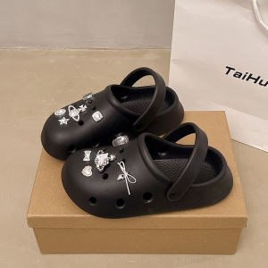 [Free Shipping] Super Cool And Sweet EVA Clogs With Thick Soles Non-Slip Breathable And Featuring A Cute Cartoon Design And Decorative Shoe Buckles Perfect For Summer