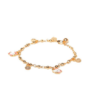 Y096 【COD】 Gelang Anak Fashion Hello Kitty Warna Emas Gelang Anak Titanium Hello Kitty