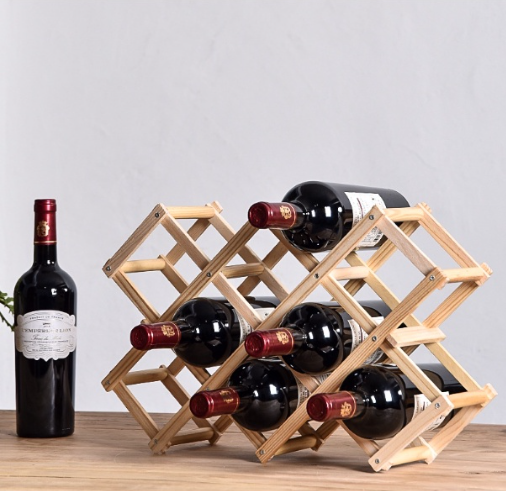 Ready made folding wooden wine bottle rack can hold 10 bottles | Lazada PH