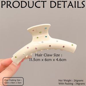 F4 Jepit Rambut Selulosa Asetat Aksen Permata Luxury Rhinestone Acetate Hair Claw Clip HSAJ007
