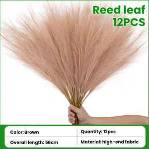 12pcs Artificial Pampas Bouquet Simulation Dried Flower Reed Holiday Wedding Party Desktop Home Decor