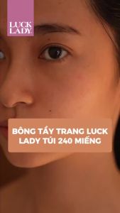Combo 3 túi bông tẩy trang Luck Lady dạng túi rút 240 miếng mềm mịn làm sạch da an toàn cho da skincare làm đẹp da