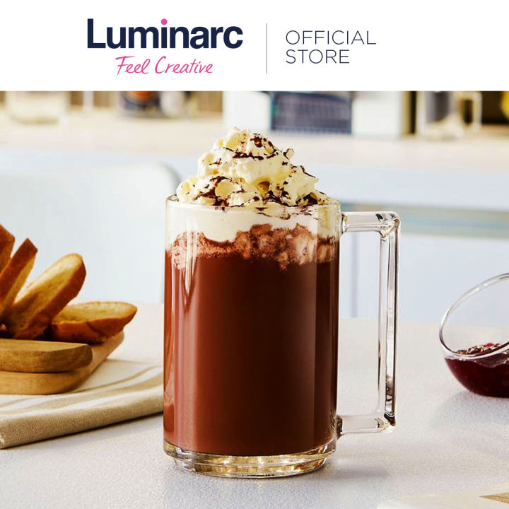 Luminarc Fitness 450ml L8042 Large Coffee Beer Mug Microwave Safe Heat