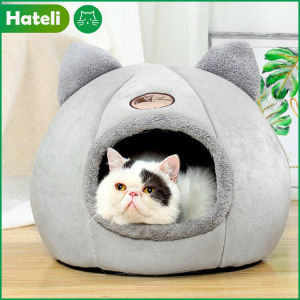 [HATELI] Nhà Cho Thú Cưng Cũi Mèo Ấm Nửa Kín Mùa Đông Giường Cũi Thú Cưng Tròn Bằng Nhung Giường Cho Chó