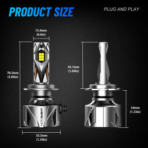 Novsight N97 Super Bright LED Headlight Bulb H4/H7/H11/9005/9006 High/Low Beam Fog Light 240W 60000LM 6500K New Plug&Play with 1 Year Warranty