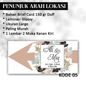 2 PCS COD Termurah Penunjuk Arah Lokasi Hajatan Banner Penunjuk Arah Penunjuk Lokasi Janur 2 Muka Kanan Kiri