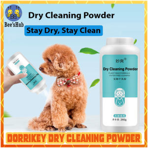 Dorrikey Dry Cleaning Powder Pet Dry Shampoo Dry Cleaning Powder Plant Mild Formula Water Cleaning Powder 260g