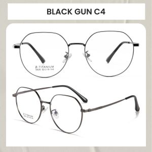 Berrybarton Kacamata Bulat Anti Radiasi Photocromic Blueray Bisa Minus Titanium Pria Wanita 5020