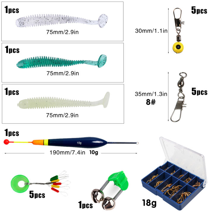 [COD]Fishing Accessories Set for Novice Including Fishing Lures Hooks ...