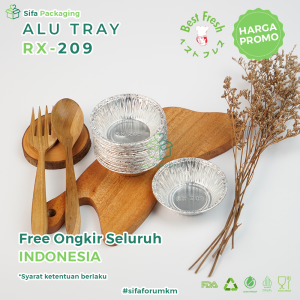 Alumunium Foil Tray Cup RX 209 Lasagna Macaroni Schotel Klapertart Muffin Zupa Soup Cupcake Bolu Roti Mini isi 100 pcs