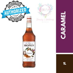 Monin Caramel Syrup 1L - Flavored Coffee & Dessert Syrup | Clean Label & Halal Certified