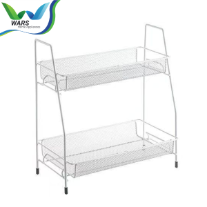 WARS Rak Penyimpanan 2 Susun Meja Dapur Kamar Mandi Multifungsi Bahan Besi