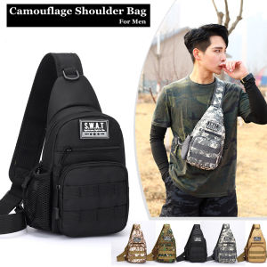 Crossbody Bags Chest Bag for Men on Sale: Camouflage Tactical Bag, Outdoor Canvas Shoulder Bags, Sling Bag for Men - New 2024