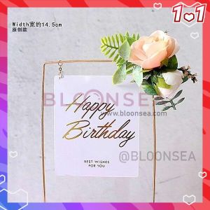 Cake Topper Steel Round Square Shape Acrylic Iron Fresh Flowers Baking Supply Tart Fondant Cakes Hiasan Kek Resepi
