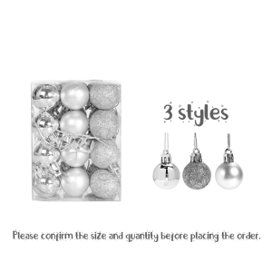NUVOX 24pcs/Set 4cm Christmas Tree Balls Decor New Year Gift Home Party Xmas Ornaments Decorations