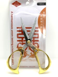 กรรไกร กรรไกรตัดหนัง กรรไกรเจาะโปโล กรรไกรตัดผ้า กรรไกรทรงจีน สีทอง สินค้าพร้อมจัดส่ง