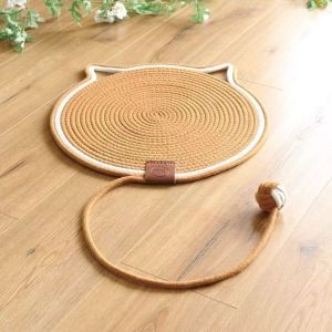 Cotton rope woven cat scratching mat toy ball integrated durable scratch-resistant wear-resistant washable pet mat cotton rope BED scratch-resistant wear-resistant  saving your NON Toxic washable  easy cleanup of fur dirt  100% natural