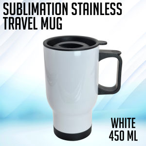 PaperCornerPh - QUAFF Sublimation Stainless Steel Travel Mug Silver/White 450ml