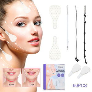 60pcs Invisible Thin Face Stickers Facial Slimming Patch Firm Facial Line Wrinkle Sagging Skin V-Shape Neck Face Lift Fast Chin Adhesive Tape