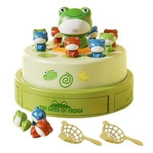 Frogs Popping Up Toy for Family Bonding Children Funny Frogs Catching Game Interactive Toy with Catching Net for Family