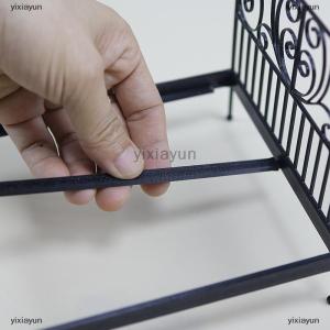 [COD] yixiayun 1 12 Dollhouse Simulation European Bed With Mattress Pillow Quilt Doll Home Iron Art Double Bed Bedroom Furniture Decoration Toy