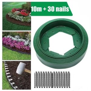 10M Plastic Garden Lawn Grass Edging Border Landscape Garden Edging Decoration Fence Belt