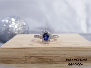 Natural Sapphire Birthstone S925 adjustable silver ring/Gemstone/September birthstone/blue sapphire ring/cincin sapphire/蓝宝石 S925镶嵌活口戒指