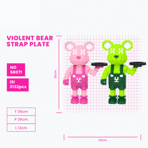 SMY Nano Block Violent Bear Mainan Anak Balok Susun Puzzle Bricks Education Koleksi Karakter 3D DIY