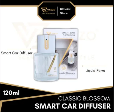 Vanzo Smart Car Diffuser Multiple Spray Modes Smart Auto Vibration Sensor Car Perfume Air Freshener Pewangi Kereta Lasts 100 days Hadiah Original 120ml