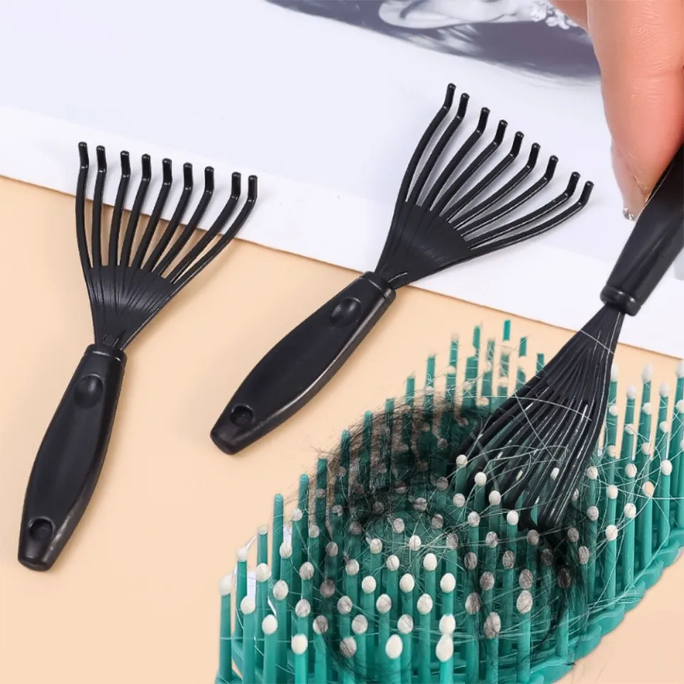 1pc Black Cushioned Hairbrush Cleaning Brush For Women, Combs Cleaning Claw  Tool, Hair Remover Cleaner Brush, Cleaning Tool