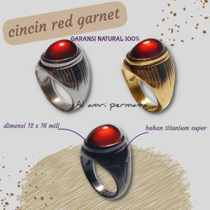 Cincin batu red garnet top giwang garansi natural alam 100% / Cincin pria / Garnet / Red garnet