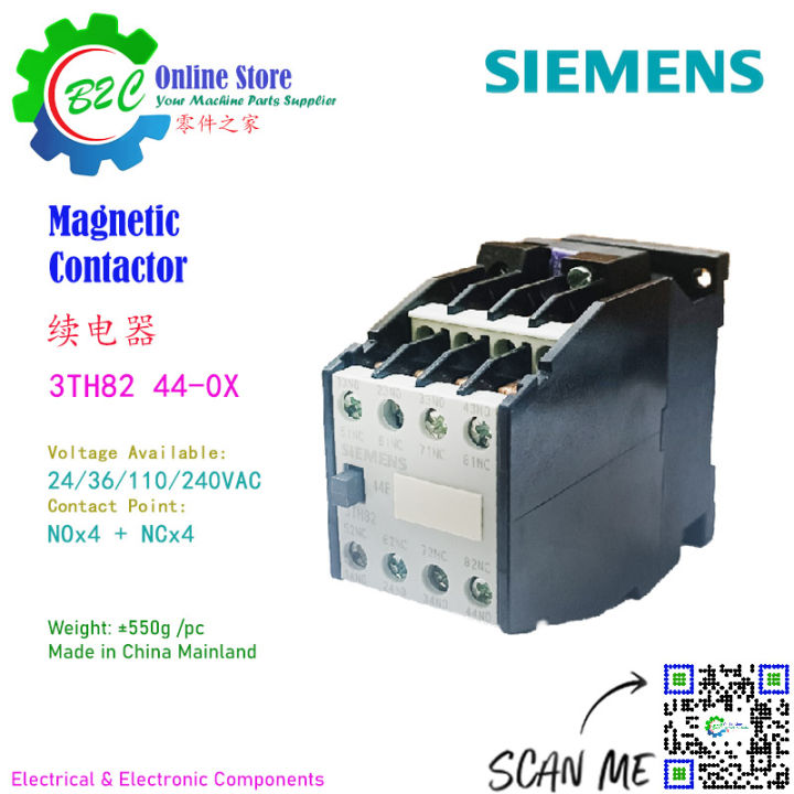 Siemens 3TH82 44-0X Magnetic Contactor Relay 24V 36V 110V 220V AC 44E ...
