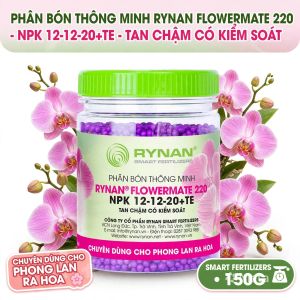 Phân Bón Thông Minh Rynan 220 NPK 12-12-20+TE (Hũ 150g) - Phân Tan Chậm Có Kiểm Soát 120 Ngày Nuôi Hoa Đậm Màu Dưỡng Trái To Củ Khỏe Rễ.