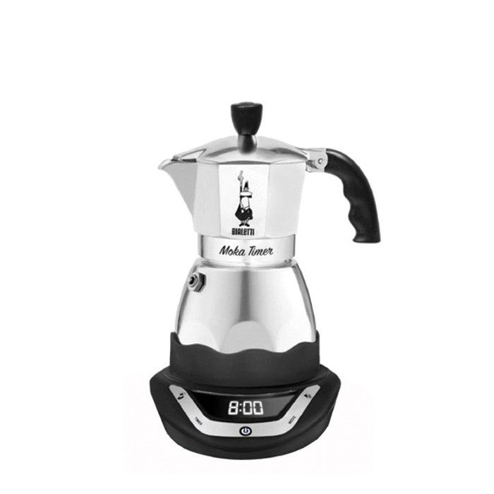 Bialetti Moka Timer Electric Coffee Pot Espresso Maker Cups
