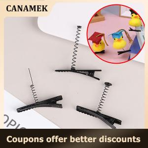 【 CANAMEK 】 10Pcs Black Metal Pinch Alligator Hair Clips 40mm With Wire Coil Spring Craft Hairpin For Fashion Party Favor Children Toy