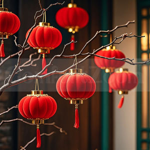 3cm/30Pcs Little Red Lantern Outdoor 2025 Chinese New Year Decorations Spring Festival Decor