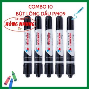 [Hồng Nhungg Store] Combo 10  Cây Bút Lông Dầu PM09 Hàng Thiên Long Đầu Bút 0.8mm Và 6mm Mực Viết Êm