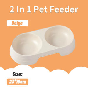Mangkuk Double Kucing Anti Licin Anti Semut 2 in 1 Kotak Makanan Kucing Anjing Aksesoris Hewan