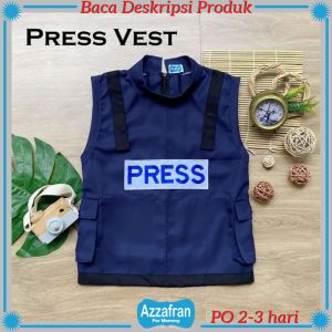 Press Vest | Baju Carnaval Anak & Dewasa | Rompi Safety Keselamatan Kerja Wartawan Reporter Karnaval
