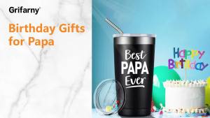 ของขวัญจากหลานๆ ของ Grifarny Papa - ของขวัญวันพ่อ วันคริสต์มาส วันเกิดตลกๆ สำหรับคุณพ่อ - แก้วน้ำ My Favorite People Call Me Papa ขนาด 20 ออนซ์