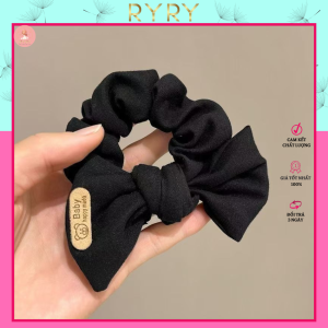 Cột tóc scrunchies thắt nơ vải dễ phối đồ thời trang Hàn Quốc