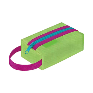 รูดซิปปิดถุงตาข่ายไนล่อนน้ำหนักเบาพร้อมที่จับกระเป๋าเครื่องสำอางขนาดเล็กสำหรับกระเป๋าเงินมีพวงกุญแจ Essential อุปกรณ์อาบน้ำ