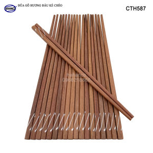 Đũa Gỗ Tự Nhiên Vuông (Sét 10 Đôi) Khảm Trai Chống Mốc - CTH587
