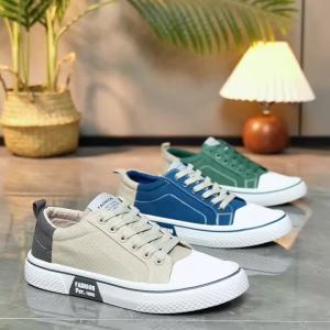 MenS Casual Canvas Sneakers - Lace-Up Low-Top Breathable Shoes Trendy Fashion Board Shoes