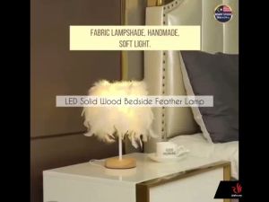 Nordic Luxury Feather LED Night Light Table Desk Lamp Bedroom Lamp Lampu Deco Bilik Tidur Led Lampu Katil Meja北欧轻奢羽毛摆设夜灯