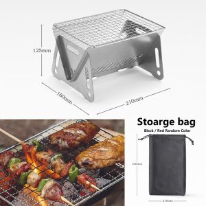 Compact Foldable Charcoal BBQ Grill with Storage Bag for Outdoor Camping & Picnic