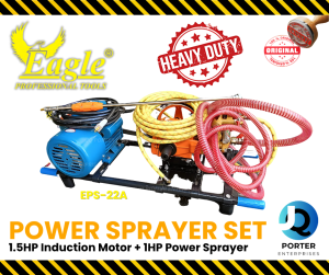 EAGLE Heavy Duty Power Sprayer Set with 1.5Hp Induction Motor (EPS-22A)