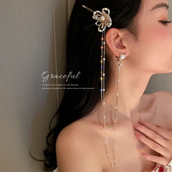 Korean Gril Hairpin Fashion Personality Long Chain Hair Pins